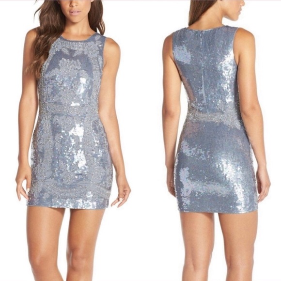 Needle & Thread Dust Embellished Georgette Minidress